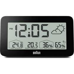 Braun BC13 LCD Digital Weather Station Alarm Clock Black