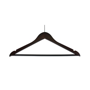 Clothes Hanger Silver Pin With Trouser Bar Dark Wood